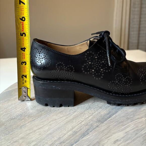 The Office of Angela Scott Miz Stewart Black Leather Oxford Shoes EU 38.5 US 8.5 - Picture 13 of 16